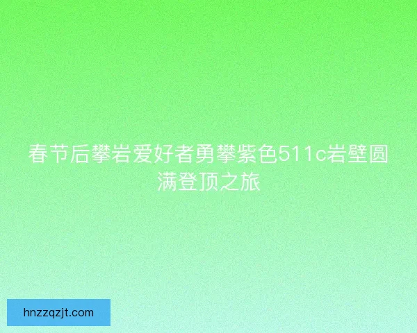 春节后攀岩爱好者勇攀紫色511c岩壁圆满登顶之旅